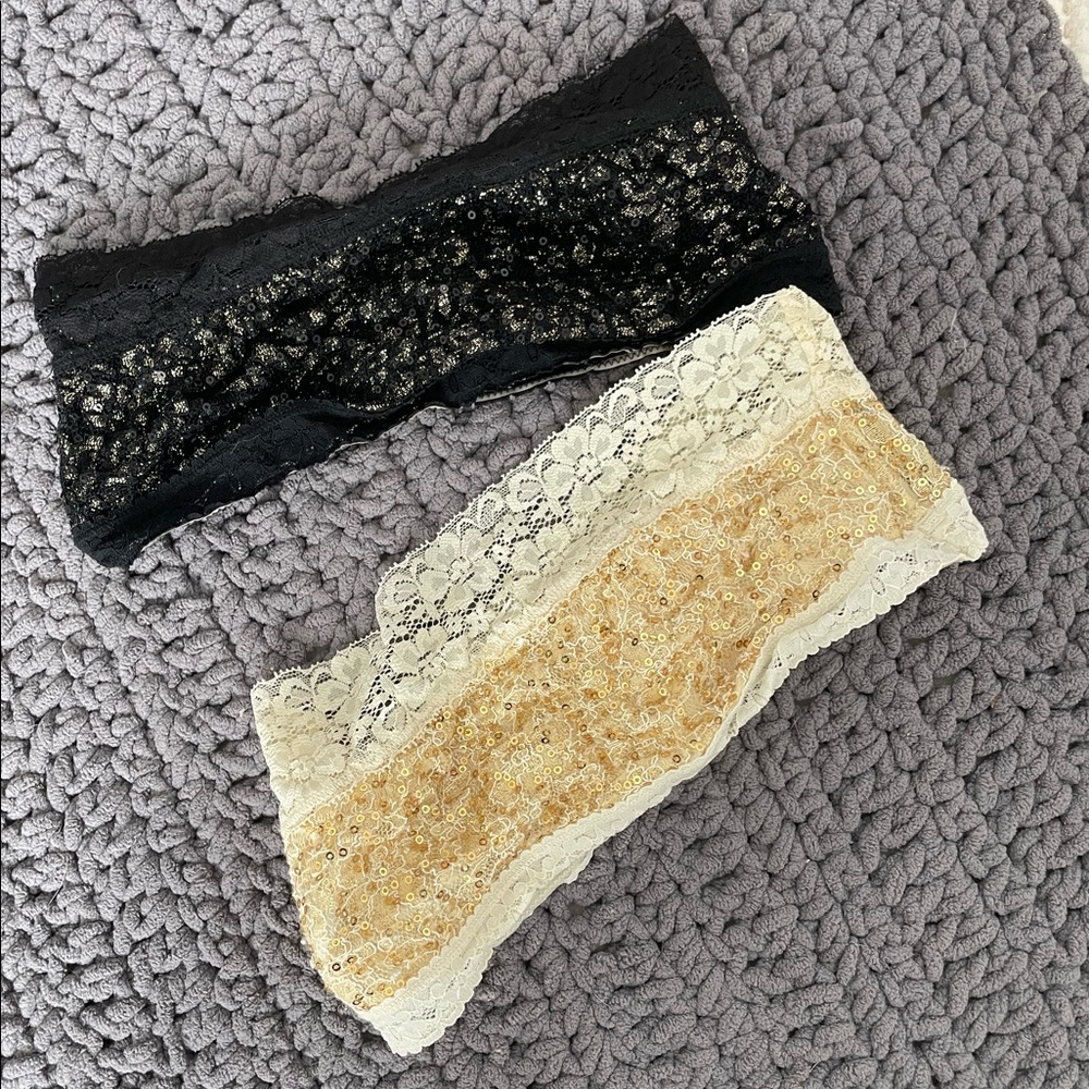 Free People sequin bandeau bras